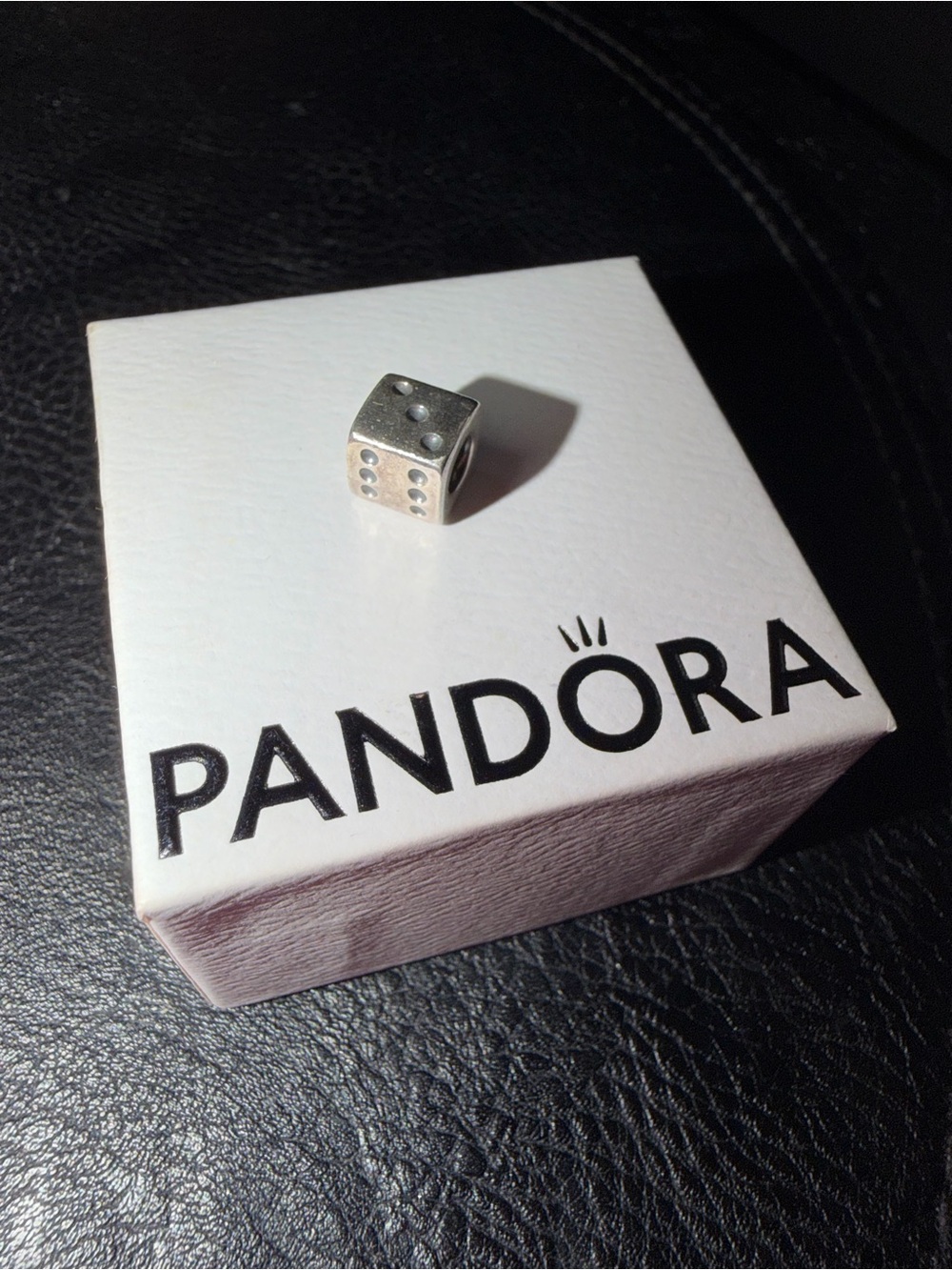 Retired pandora  Silver Dice Charm with Polished Dots